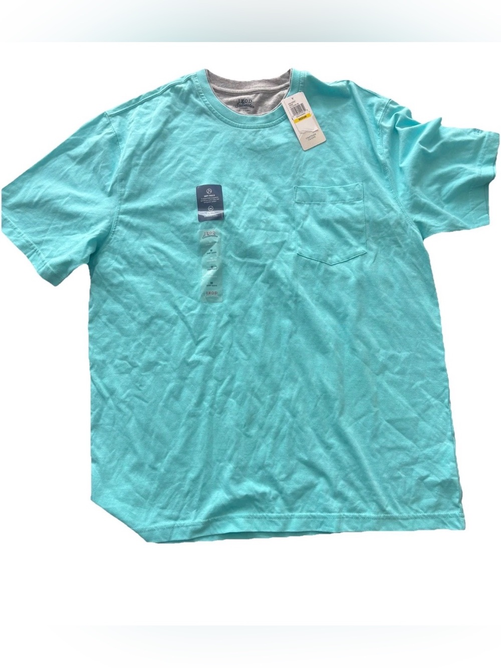 Izod Saltwater Men’s  T-Shirt Turquoise Gray Size Med NWT